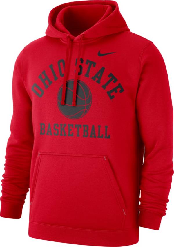 Nike Men's Ohio State Buckeyes Scarlet Basketball Club Fleece Pullover Hoodie