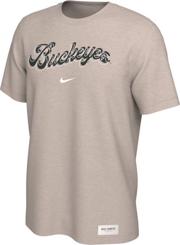 Nike Men's Ohio State Buckeyes Pastel Red Dri-FIT Cotton Tri-Blend T-Shirt