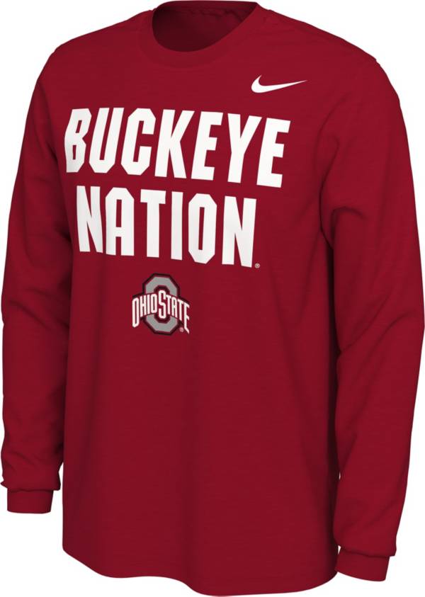 Nike Men's Ohio State Buckeyes Scarlet Buckeye Nation Mantra Long Sleeve T-Shirt