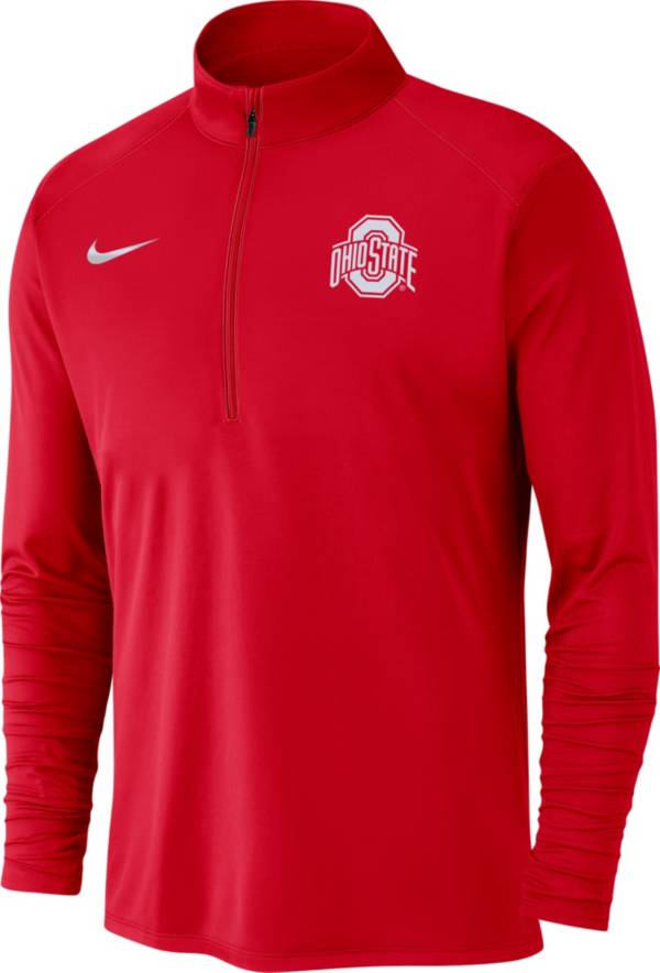 Nike Men's Ohio State Buckeyes Scarlet Dri-FIT Pacer Quarter-Zip Shirt