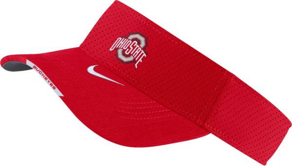 Nike Men's Ohio State Buckeyes Scarlet Aero Football Sideline Visor