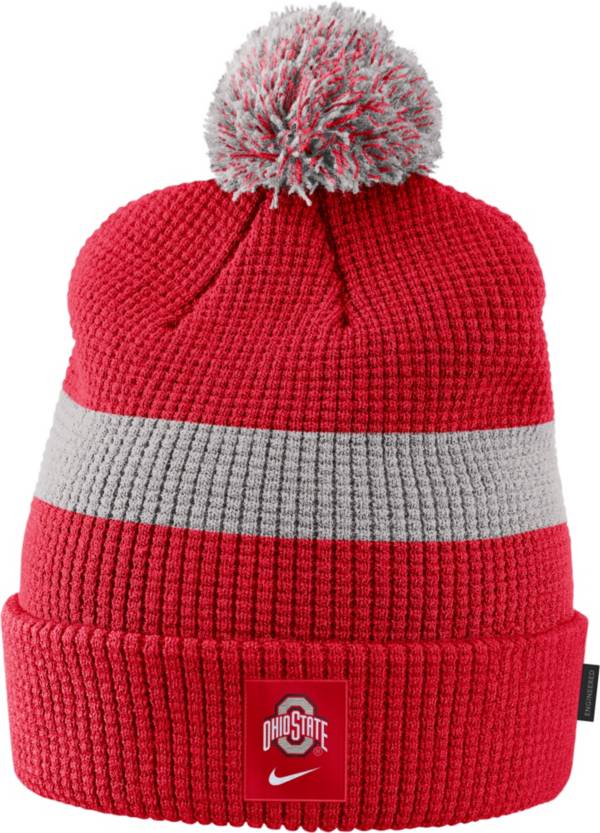 Nike Men's Ohio State Buckeyes Scarlet Football Sideline Pom Beanie