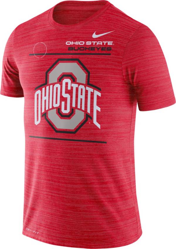 Nike Men's Ohio State Buckeyes Scarlet Dri-FIT Velocity Football Sideline T-Shirt