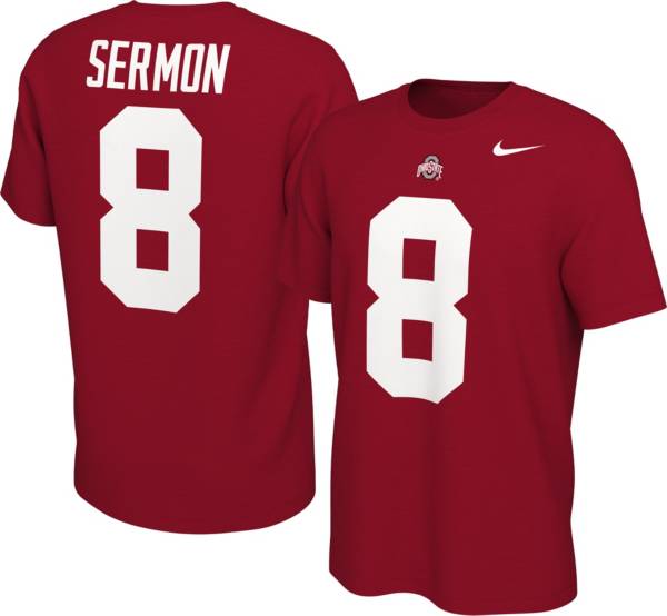 Nike Men's Ohio State Buckeyes Trey Sermon #8 Scarlet Football Jersey T-Shirt