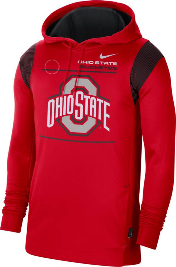 Nike Men's Ohio State Buckeyes Scarlet Therma Performance Pullover Hoodie