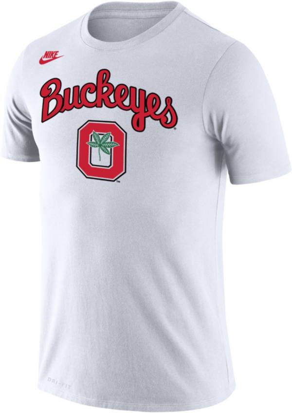 Nike Men's Ohio State Buckeyes Basketball Retro Script Dri-FIT White T-Shirt