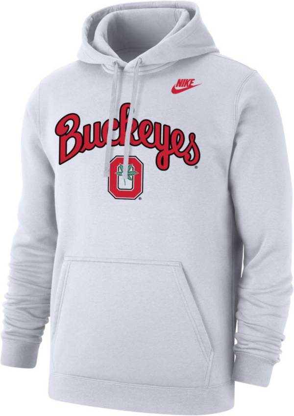 Nike Men's Ohio State Buckeyes White Club College Pullover Fleece Hoodie