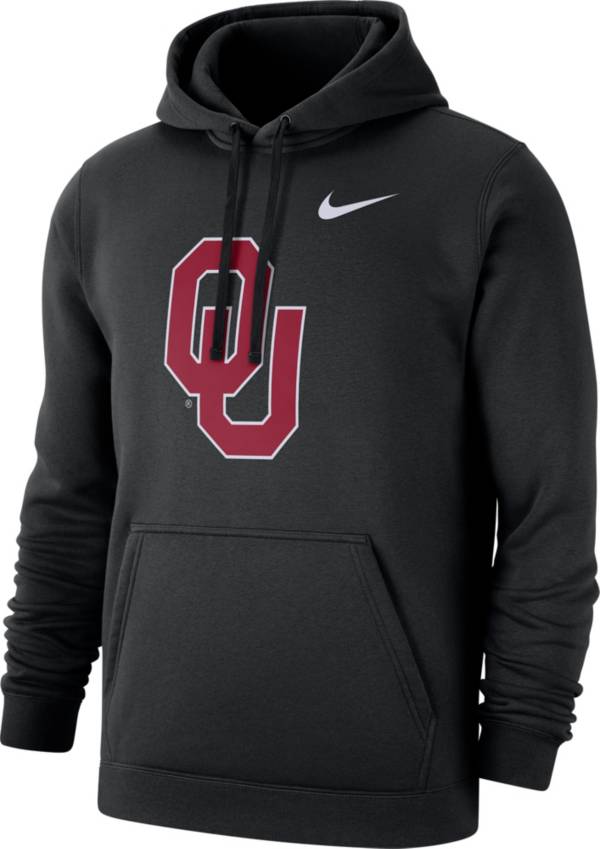 Nike Men's Oklahoma Sooners Club Fleece Pullover Black Hoodie