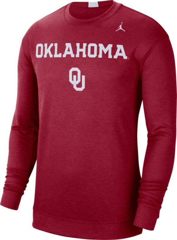 Jordan Men's Oklahoma Sooners Crimson Spotlight Basketball Long Sleeve T-Shirt