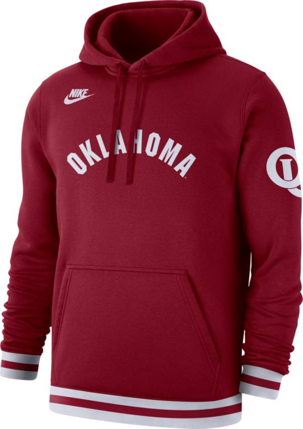 Nike Men's Oklahoma Sooners Crimson Retro Fleece Pullover Hoodie