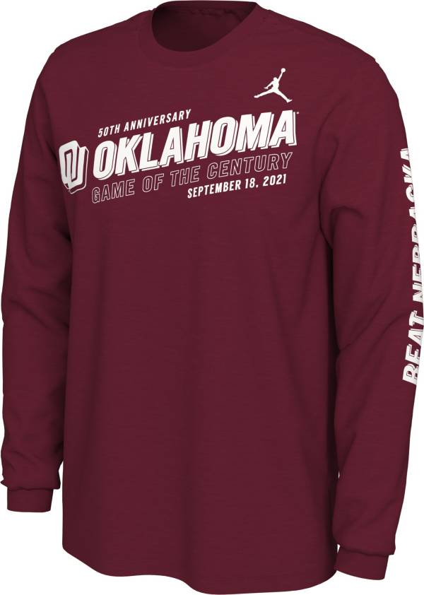 Jordan Men's Oklahoma Sooners Crimson Game of the Century Long Sleeve T-Shirt product image