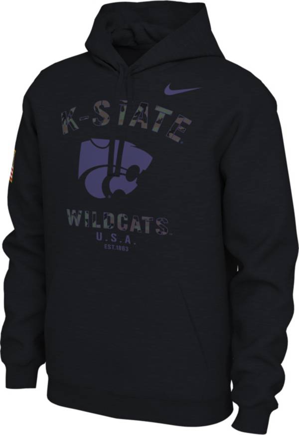 Nike Men's Kansas State Wildcats Veterans Day Black Pullover Hoodie