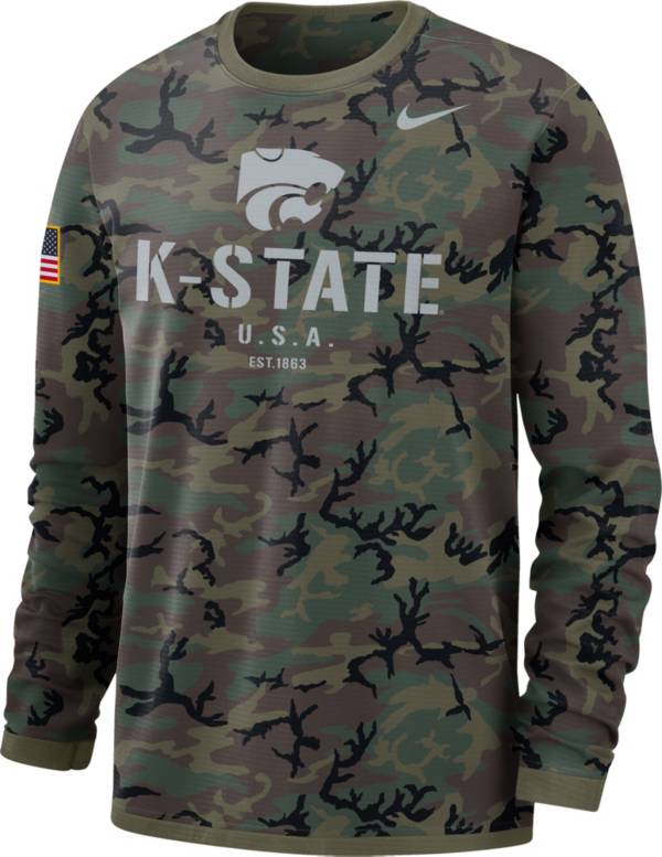 Nike Men's Kansas State Wildcats Camo Military Appreciation Long Sleeve T-Shirt product image