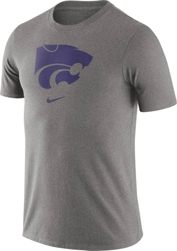 Nike Men's Kansas State Wildcats Grey Essential Logo T-Shirt