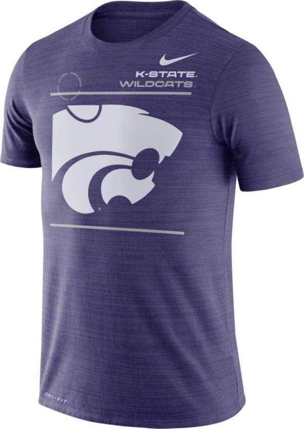 Nike Men's Kansas State Wildcats Purple Dri-FIT Velocity Football Sideline T-Shirt