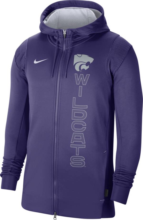 Nike Men's Kansas State Wildcats Purple Therma Football Sideline Full-Zip Hoodie