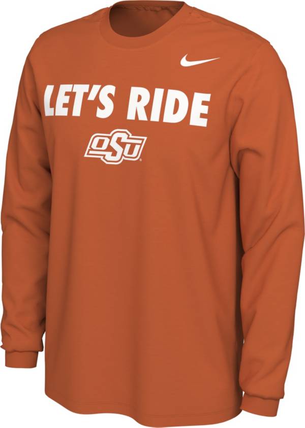 Nike Men's Oklahoma State Cowboys Orange Let's Ride Mantra Long Sleeve T-Shirt