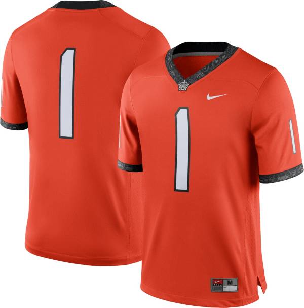 Nike Men's Oklahoma State Cowboys #1 Orange Alternate Dri-FIT Game Football Jersey product image
