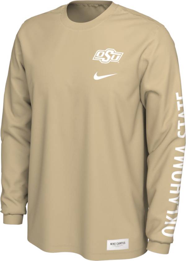 Nike Men's Oklahoma State Cowboys Pastel Orange Seasonal Cotton Long Sleeve T-Shirt
