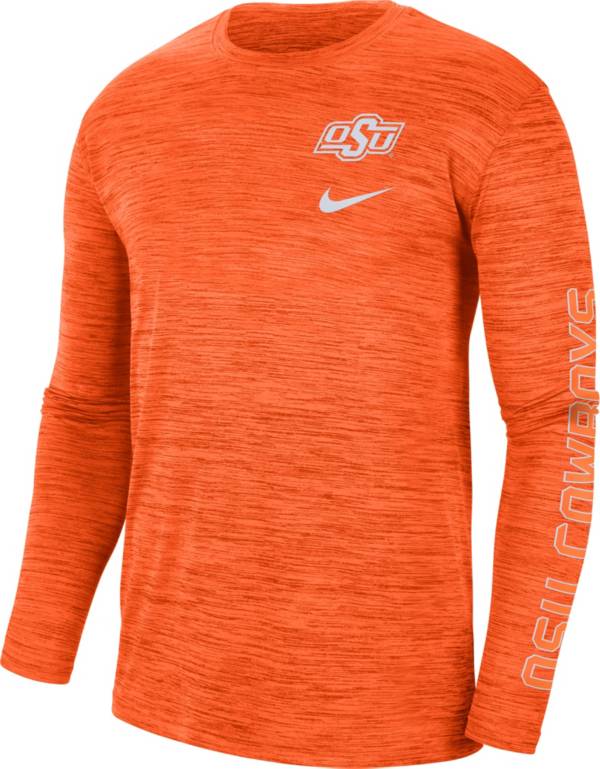 Nike Men's Oklahoma State Cowboys Orange Dri-FIT Velocity Graphic Long Sleeve T-Shirt