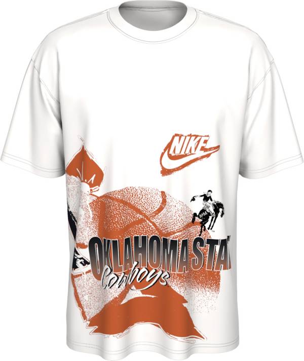 Nike Men's Oklahoma State Cowboys White Max90 90's Basketball T-Shirt product image
