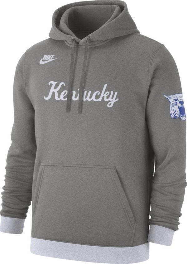 Nike Men's Kentucky Wildcats Grey Retro Fleece Pullover Hoodie