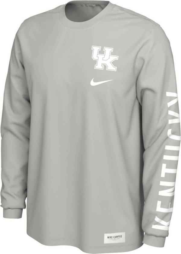 Nike Men's Kentucky Wildcats Pastel Grey Seasonal Cotton Long Sleeve T-Shirt