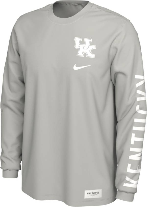 Nike Men's Kentucky Wildcats Pastel Grey Seasonal Cotton Long Sleeve T-Shirt product image