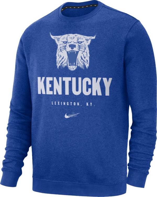 Nike Men's Kentucky Wildcats Blue Vault Logo Club Fleece Crew Neck Sweatshirt