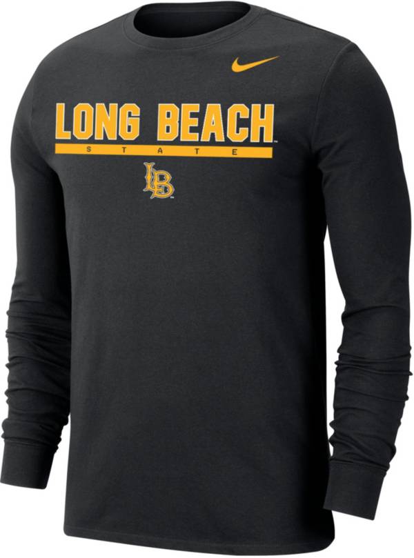 Nike Men's Long Beach State 49ers Dri-FIT Cotton Long Sleeve Black T-Shirt product image