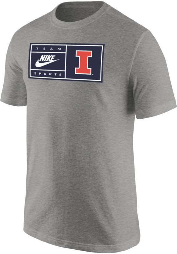 Nike Men's Illinois Fighting Illini Grey Futura T-Shirt