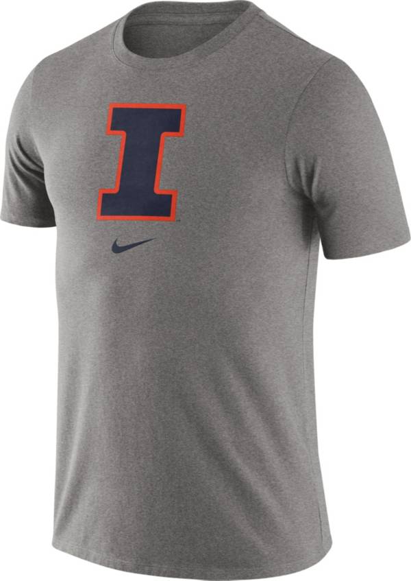 Nike Men's Illinois Fighting Illini Grey Essential Logo T-Shirt