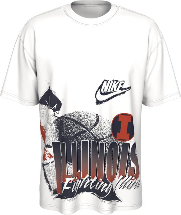 Nike Men's Illinois Fighting Illini White Max90 90's Basketball T-Shirt product image