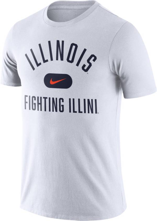 Nike Men's Illinois Fighting Illini Basketball Team Arch White T-Shirt