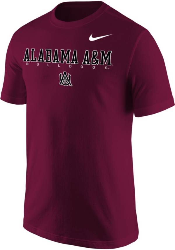 Nike Men's Alabama A&M Bulldogs Maroon Core Cotton Graphic T-Shirt
