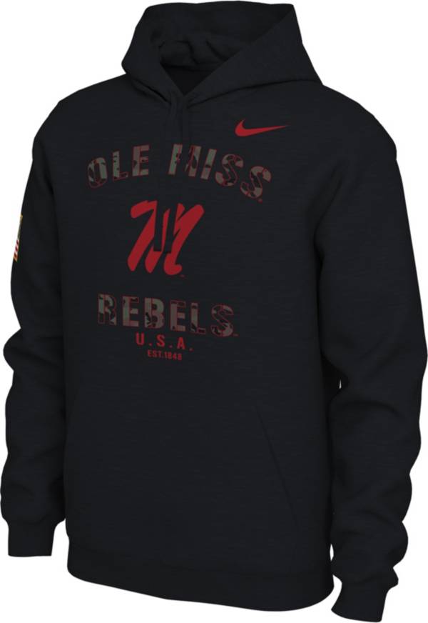 Nike Men's Ole Miss Rebels Veterans Day Black Pullover Hoodie