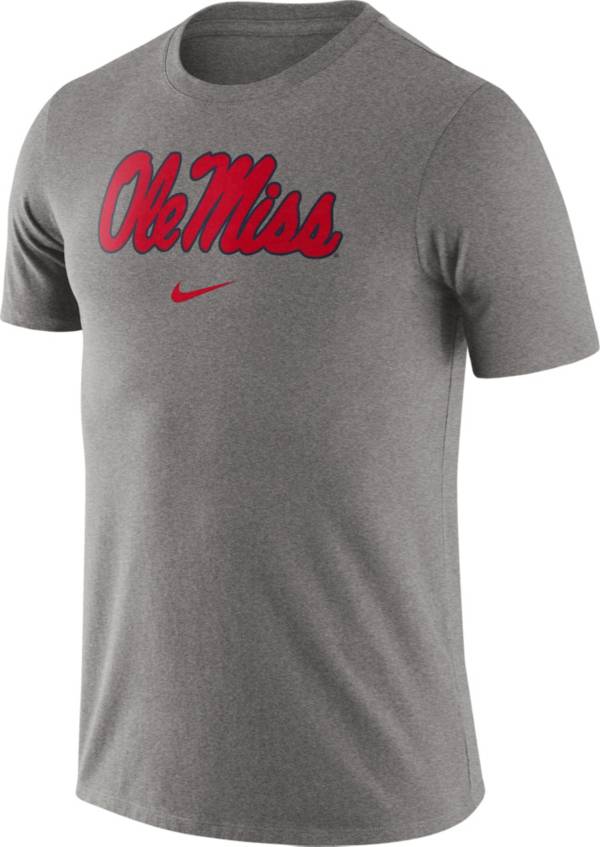 Nike Men's Ole Miss Rebels Grey Essential Logo T-Shirt