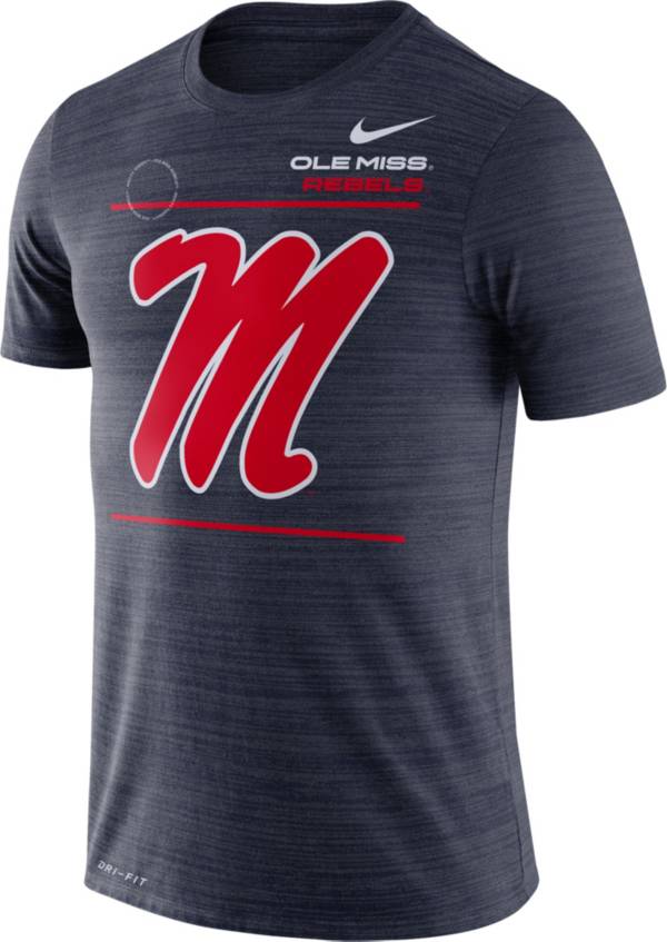 Nike Men's Ole Miss Rebels Blue Dri-FIT Velocity Football Sideline T-Shirt