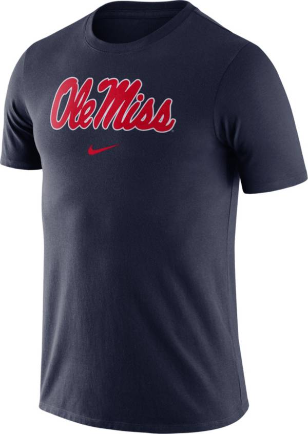 Nike Men's Ole Miss Rebels Blue Essential Logo T-Shirt