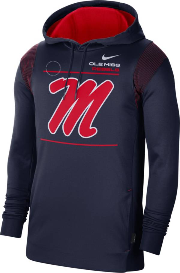 Nike Men's Ole Miss Rebels Blue Therma Performance Pullover Hoodie