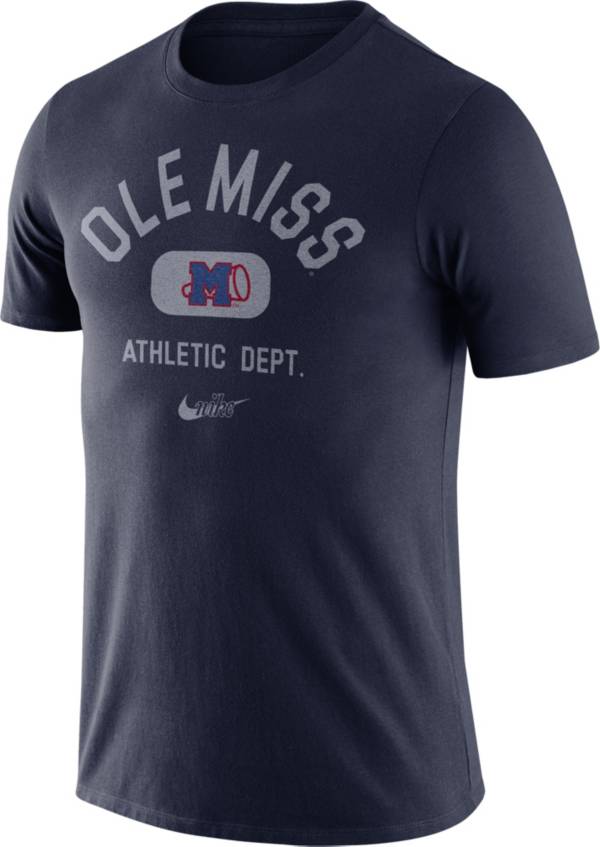 Nike Men's Ole Miss Rebels Blue Tri-Blend Old School Arch T-Shirt product image