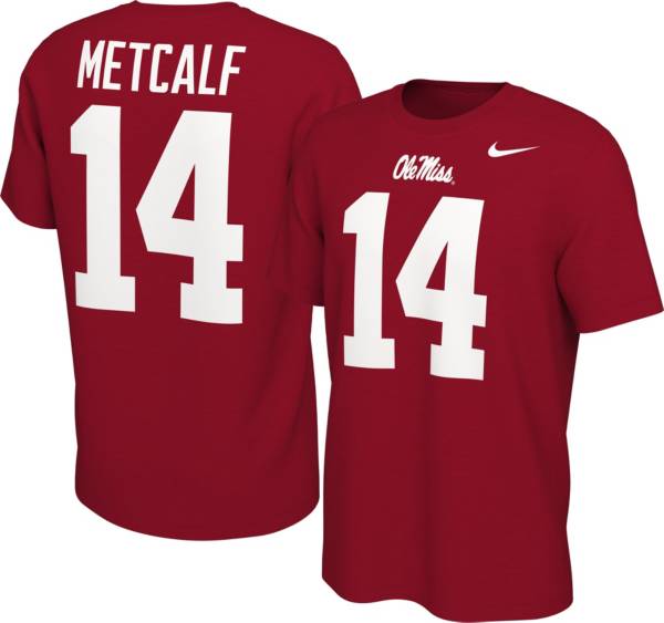 Nike Men's Ole Miss Rebels DK Metcalf #14 Red Football Jersey T-Shirt