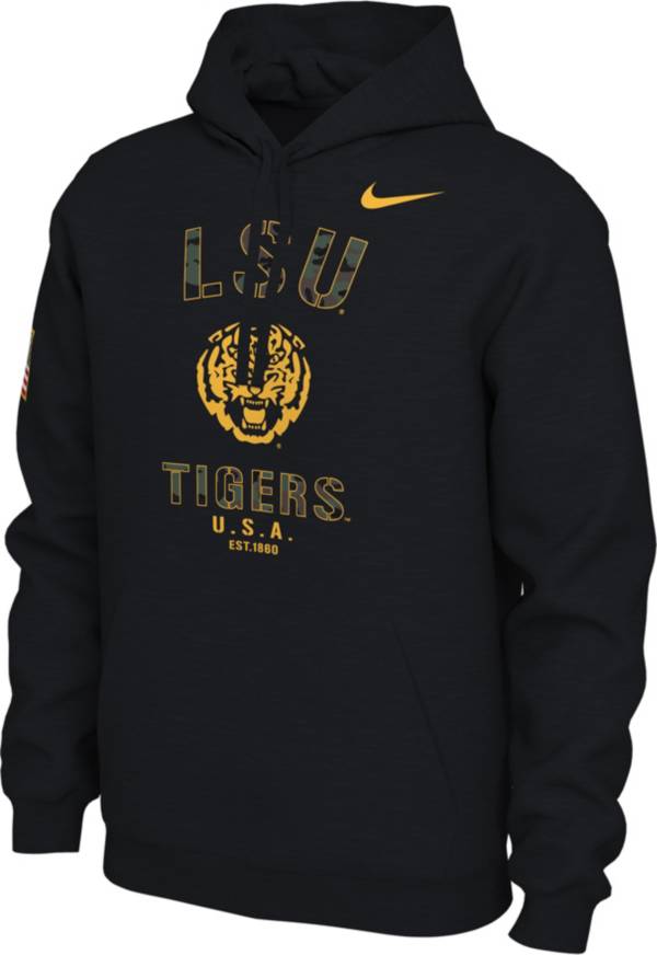 Nike Men's LSU Tigers Veterans Day Black Pullover Hoodie