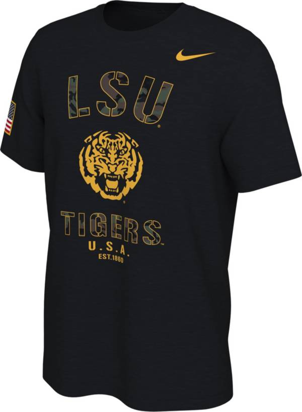 Nike Men's LSU Tigers Veterans Day Black T-Shirt product image
