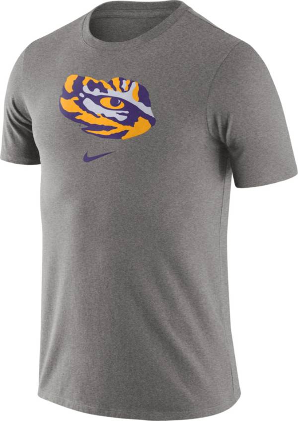 Nike Men's LSU Tigers Grey Essential Logo T-Shirt