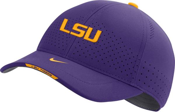 Nike Men's LSU Tigers Purple AeroBill Swoosh Flex Classic99 Football Sideline Hat