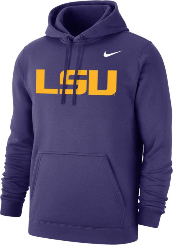 Nike Men's LSU Tigers Purple Club Fleece Pullover Hoodie