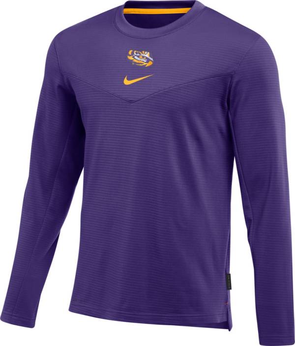 Nike Men's LSU Tigers Purple Dry Top Crew Neck Sweatshirt