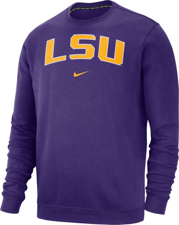 Nike Men's LSU Tigers Purple Club Fleece Crew Neck Sweatshirt