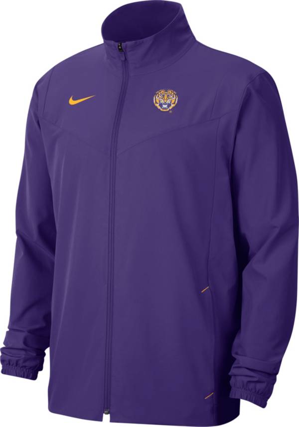 Nike Men's LSU Tigers Purple Football Sideline Woven Full-Zip Jacket